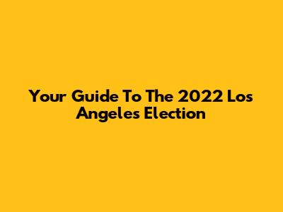 Your Guide To The 2022 Los Angeles Election