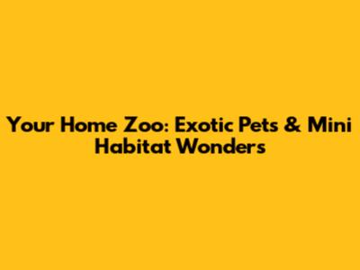 Your Home Zoo: Exotic Pets & Mini Habitat Wonders