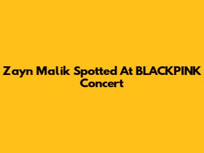 Zayn Malik Spotted At BLACKPINK Concert