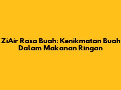 ZiAir Rasa Buah: Kenikmatan Buah Dalam Makanan Ringan