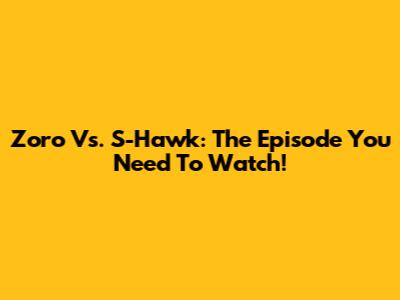 Zoro Vs. S-Hawk: The Episode You Need To Watch!